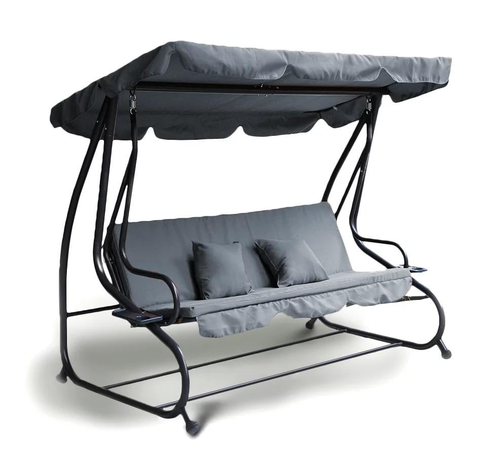 Садова гойдалка-диван Fregat Relax Plus розкладна Сірий - фото 1