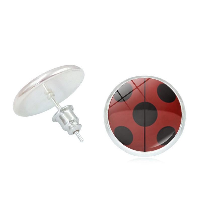 Сережки дітям Божа корівка пусети 15 мм Різнокольоровий (325401)