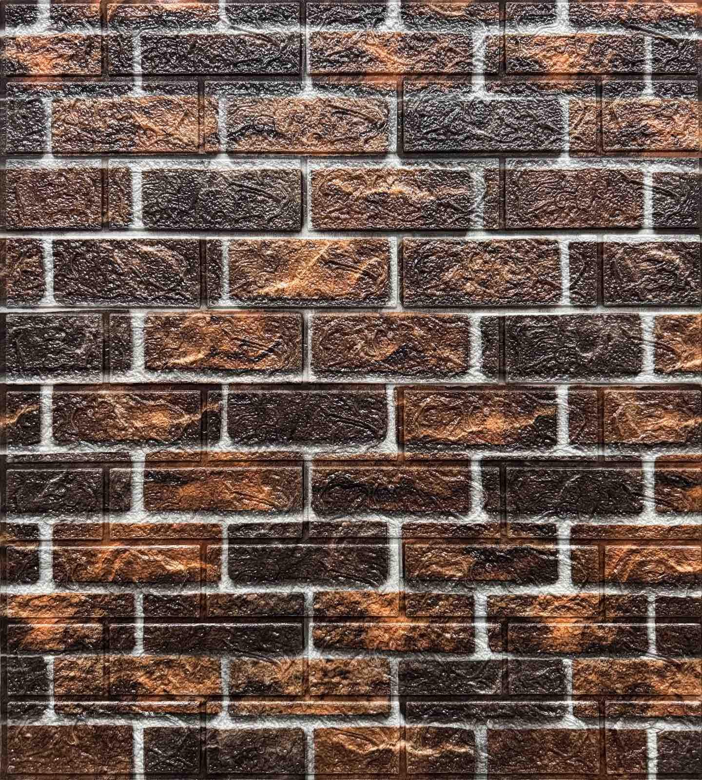 3D-панель самоклеюча під цеглу 77x70 см x 3 мм Помаранчево-коричневий