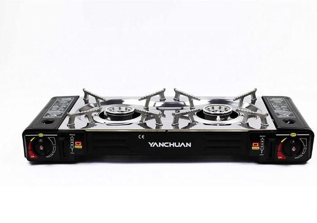 Газовая плита переносная 2 горелки YANCHUAN Турист с адаптером (AN005289)