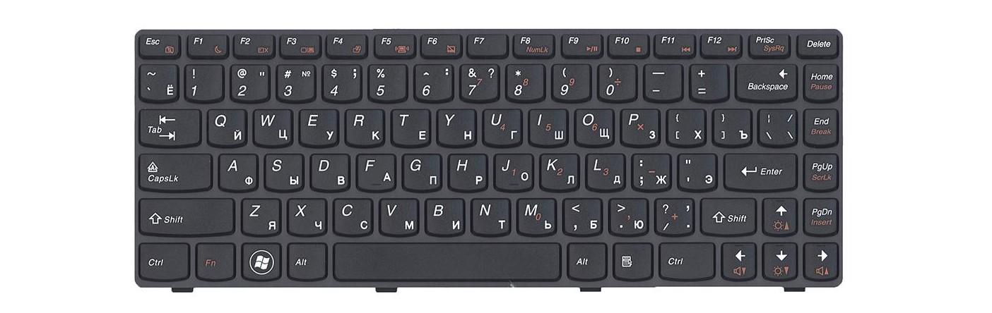 Клавиатура для ноутбука Lenovo IdeaPad Y480 матовая (25-203195)