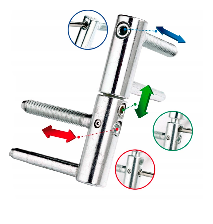 Петля ввертная Otlav EXACTA 495 d 16 4-штыревая регулируемая бихром (495160A) - фото 2