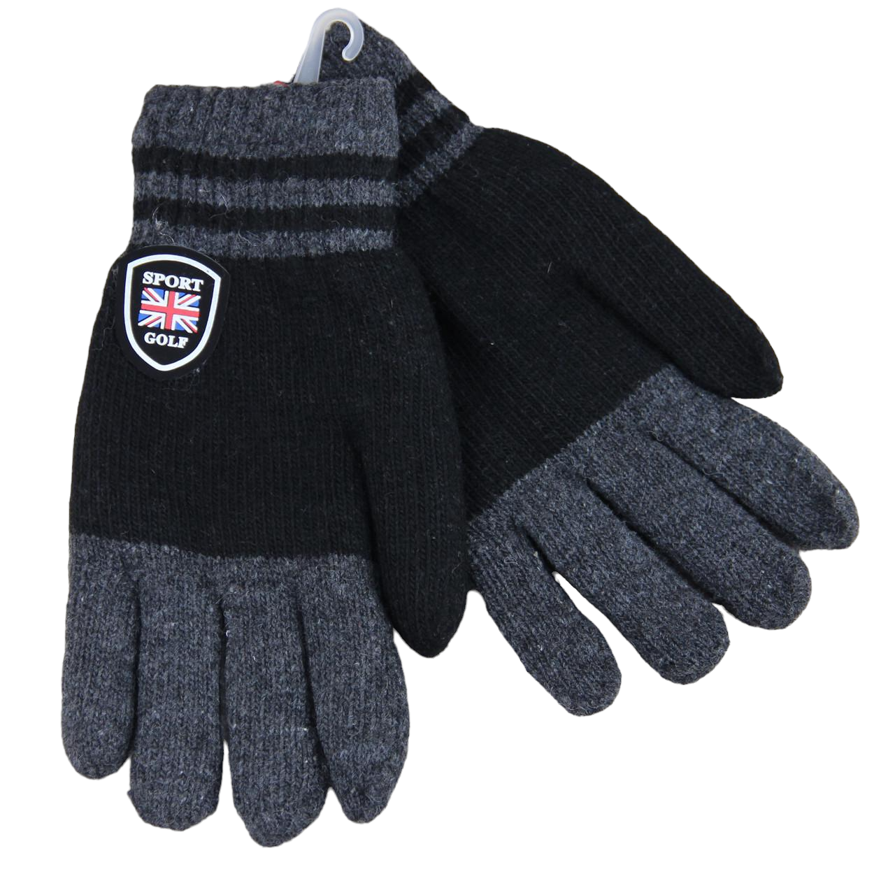 Перчатки мужские шерстяные с мехом двойные М-L Серый (34120) Перчатки мужские шерстяные с мехом двойные М-L Серый (34120)