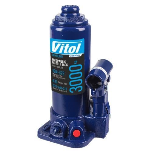 Домкрат гідравлічний Vitol ДБ-03006К 3 т телескоп 194-345 мм