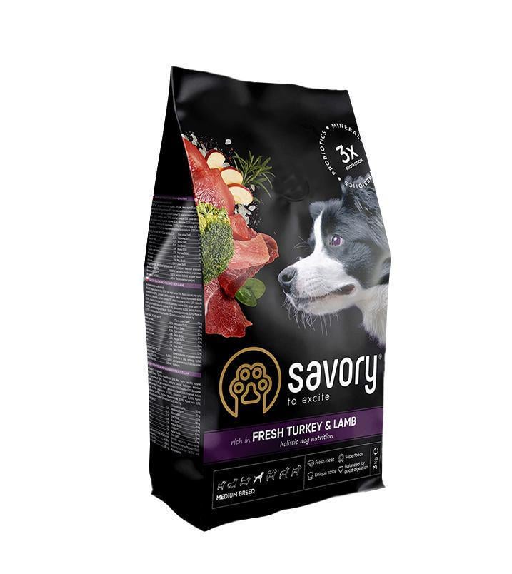Корм для собак Savory Small Breed rich in Fresh Turkey & Lamb 3 кг