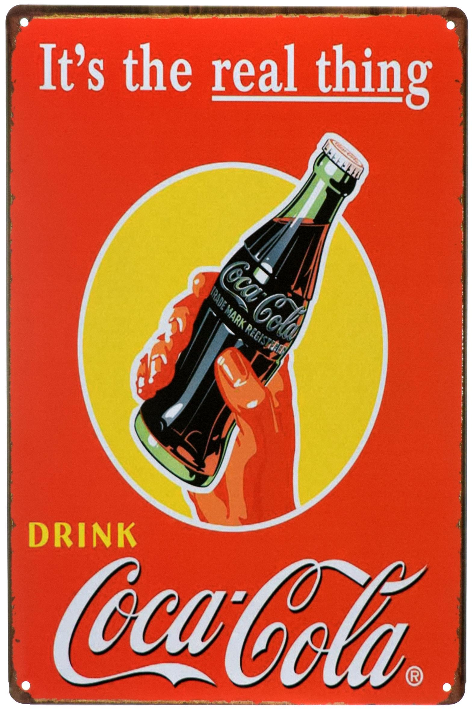 Табличка металлическая Пейте Кока-Колу Это нечто!/Drink Coca-Cola It's the Real Thing! 20x30 см