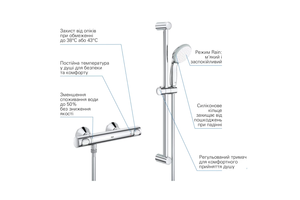 Набір змішувачів для ванної кімнати Grohe QuickFix StartEdge S-Size UA202503TS 2в1 (374080) - фото 2