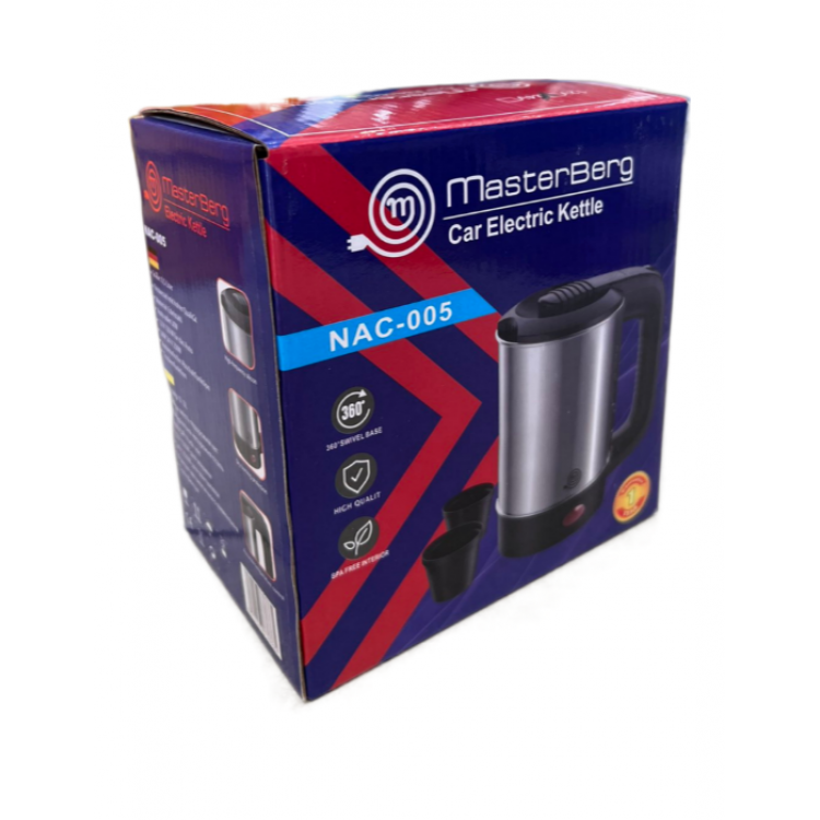 Чайник електричний метал + 2 чашки Masterberg NAC-005 24 V 0,5 л (А-01867)