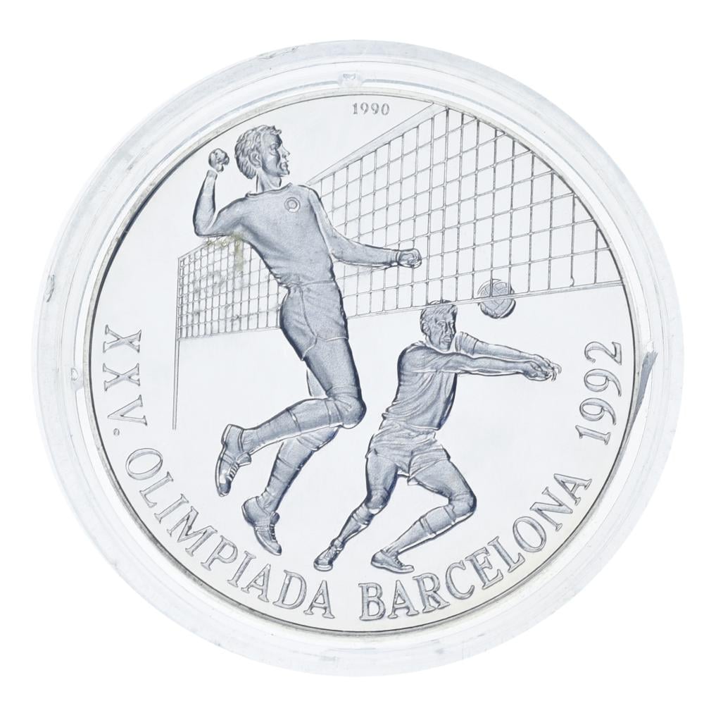 Колекційна монета Куба 10 песо 1990 срібло Proof XXV літні Олімпійські ігри в Барселоні 1992 року-Волейбол (М22686)