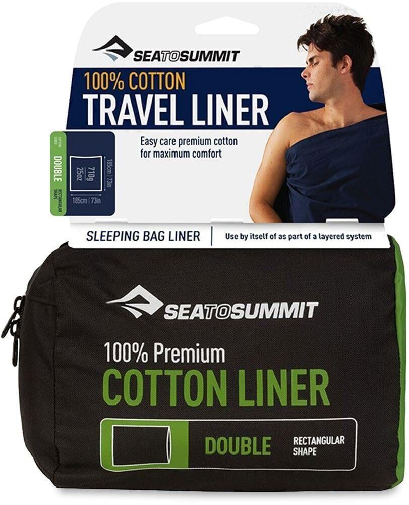 Вкладиш в спальник Sea To Summit Premium Cotton Travel Liner Double Rectangular Navy Blue