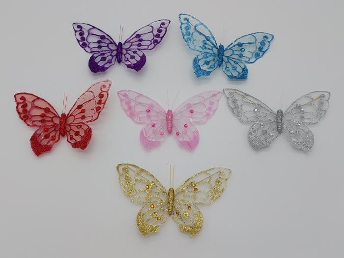 Набор бабочек для штор на магните 16x11 см 24 шт. (438593384)