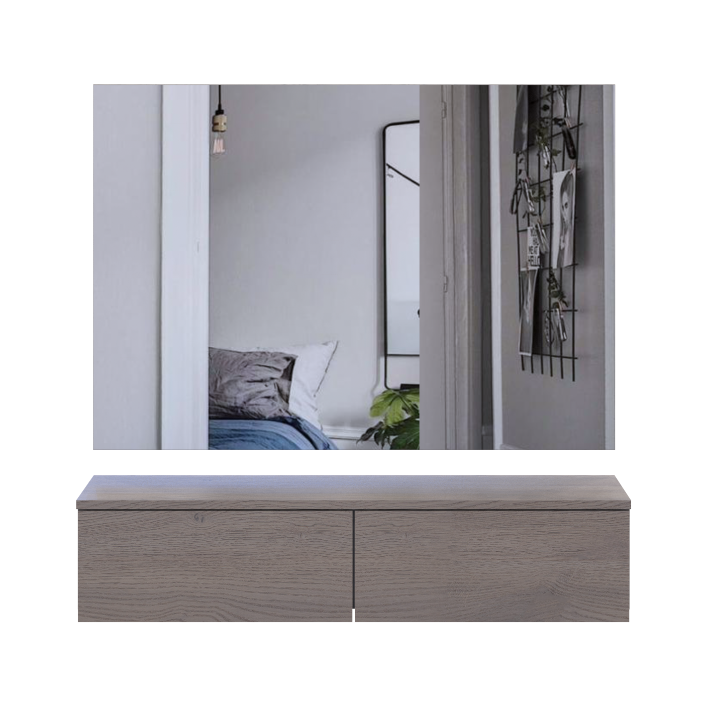 Тумба та дзеркало Doros Левія 100х32х100 см Канноло (42005238) - фото 5 Тумба та дзеркало Doros Левія 100х32х100 см Канноло (42005238) - фото 5