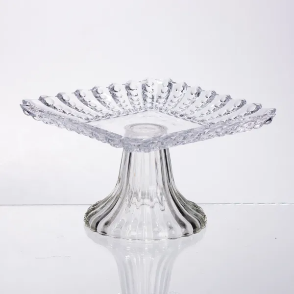 Тортовница на ножке из толстого стекла 16х16х9 см Прозрачный (64486-17) - фото 2 Тортовница на ножке из толстого стекла 16х16х9 см Прозрачный (64486-17) - фото 2