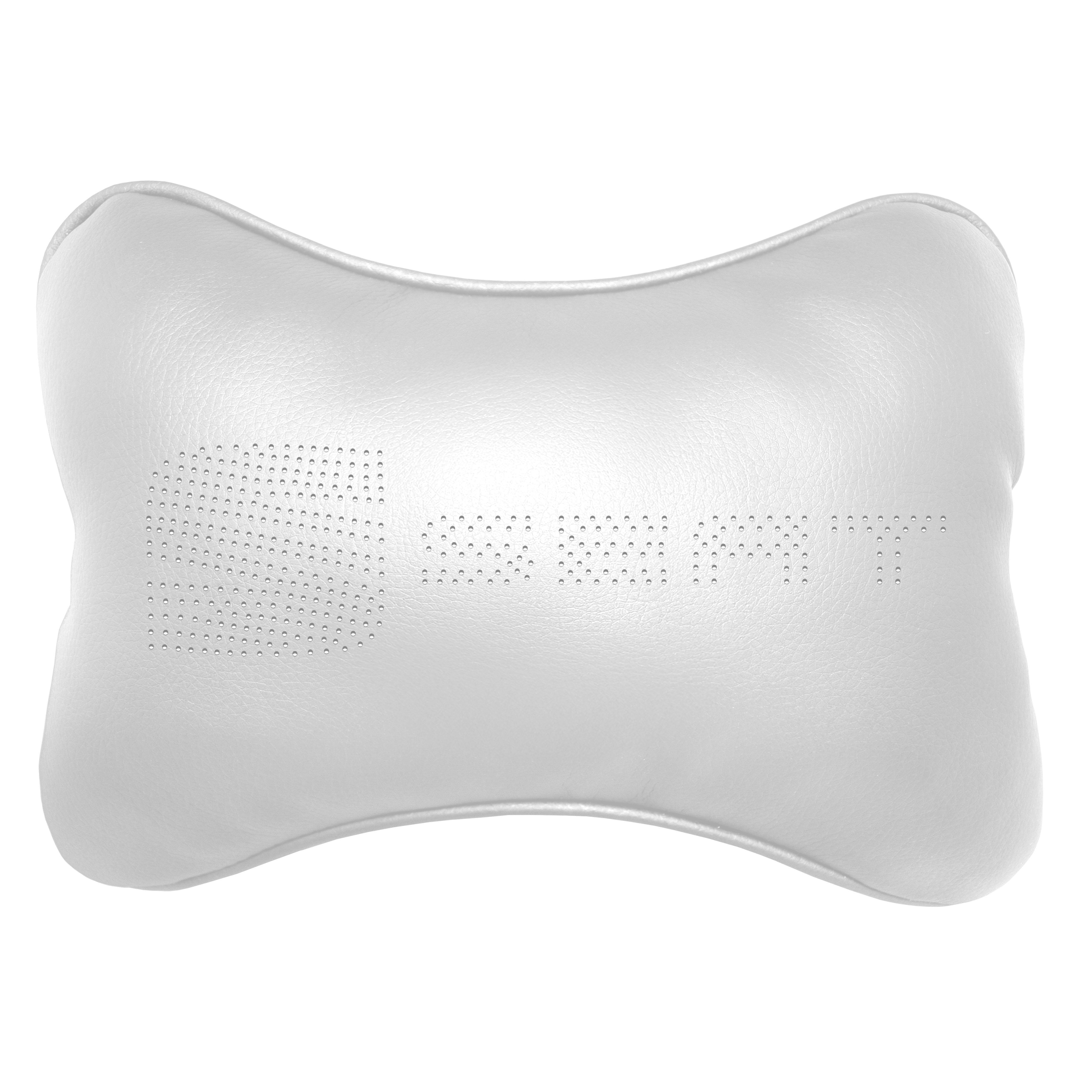 Подушка автомобильная Avtolife Seat для шеи из экокожи Белый (AVT-LWH-25) - фото 1 Подушка автомобильная Avtolife Seat для шеи из экокожи Белый (AVT-LWH-25) - фото 1