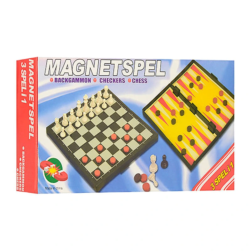 Настільна гра Bambi 2029 "Шахи магнітні" 3в1 шахи/шашки/нарди (18365)
