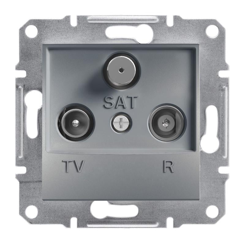 Розетка конечная Schneider Electric Asfora ABS TV-R-SAT Сталь (EPH3500162)