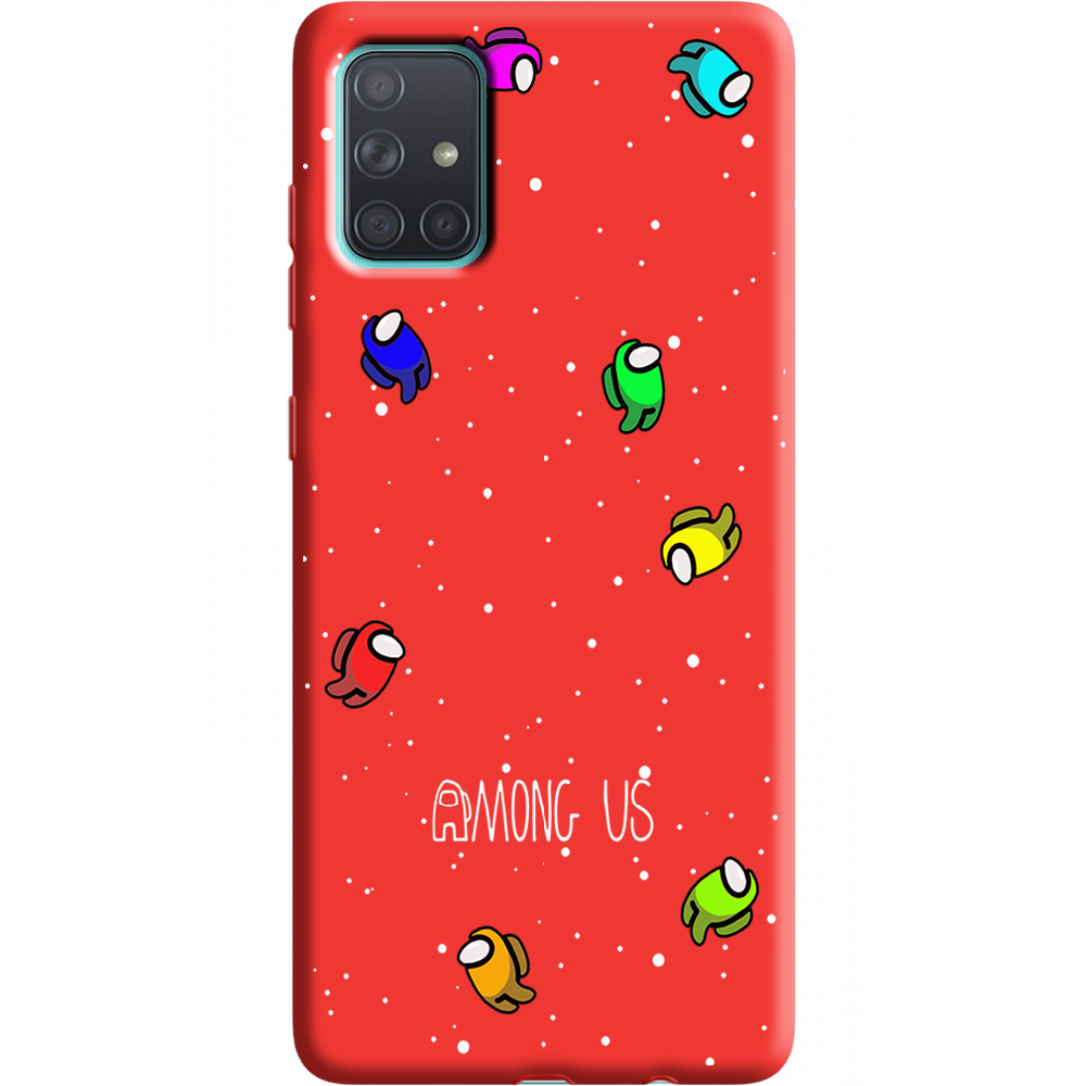 Чехол BoxFace Samsung A715 Galaxy A71 Among Us Invisible Красный силикон (38850-bk76-38949)