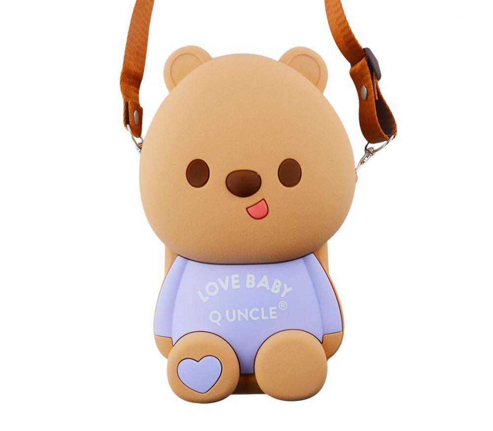 Сумка детская на плечо Bear Love 12,5х15х5 см Сиреневый (00000001736)