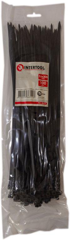 Хомут пластиковый Intertool 3,6x300 мм 100 шт. Черный (000028262)