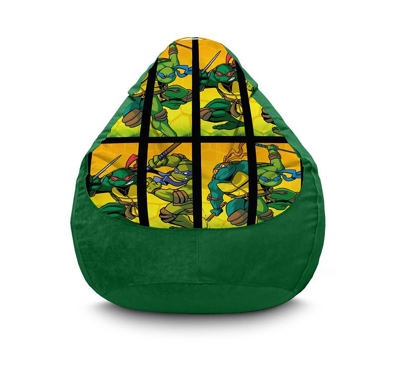 Кресло мешок Ninja Turtles Comics classic Флок XL 80х110 см Зеленый
