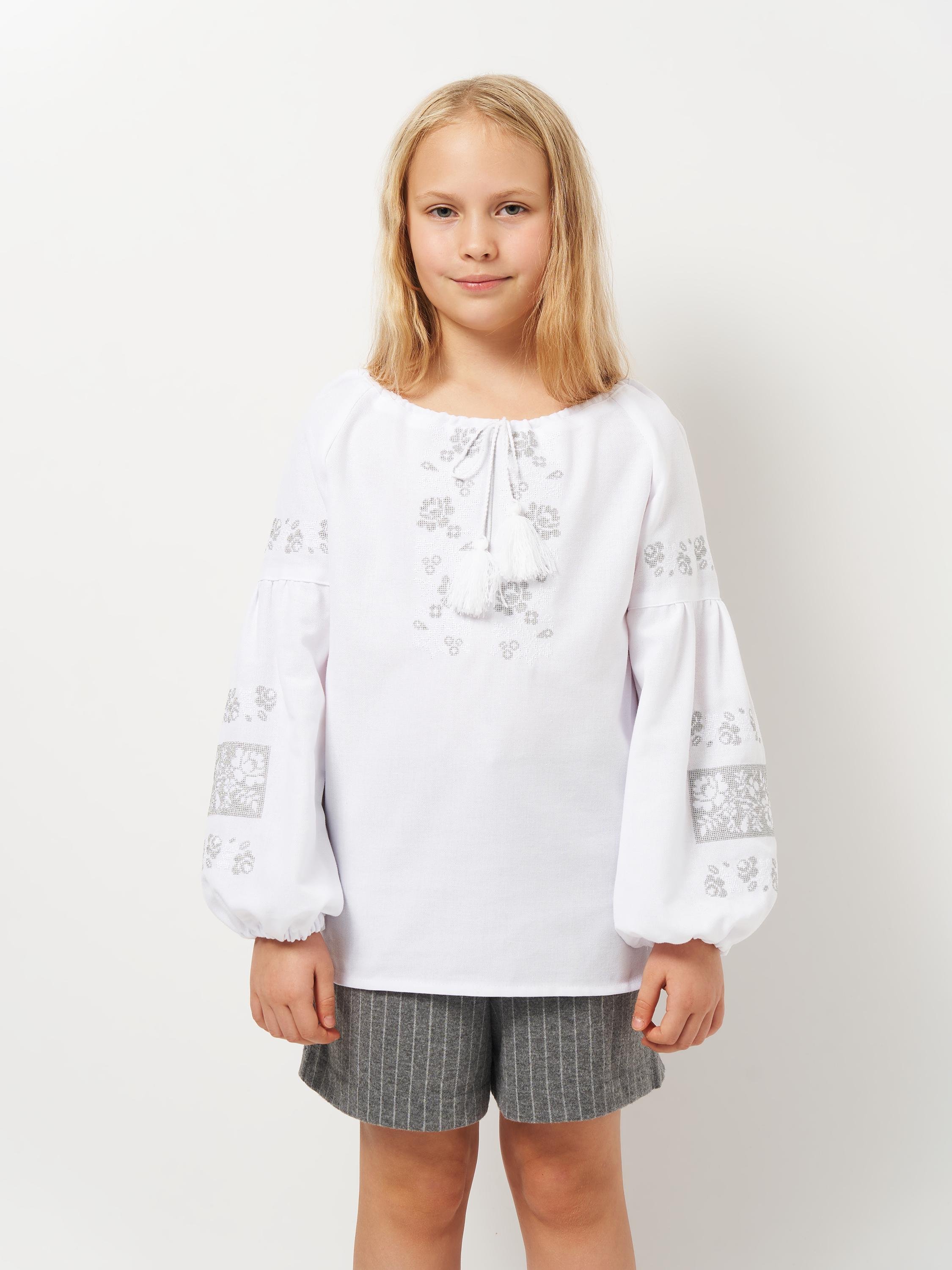 Вышиванка детская для девочки Вышиваночка р. 134 Белый (918-1)