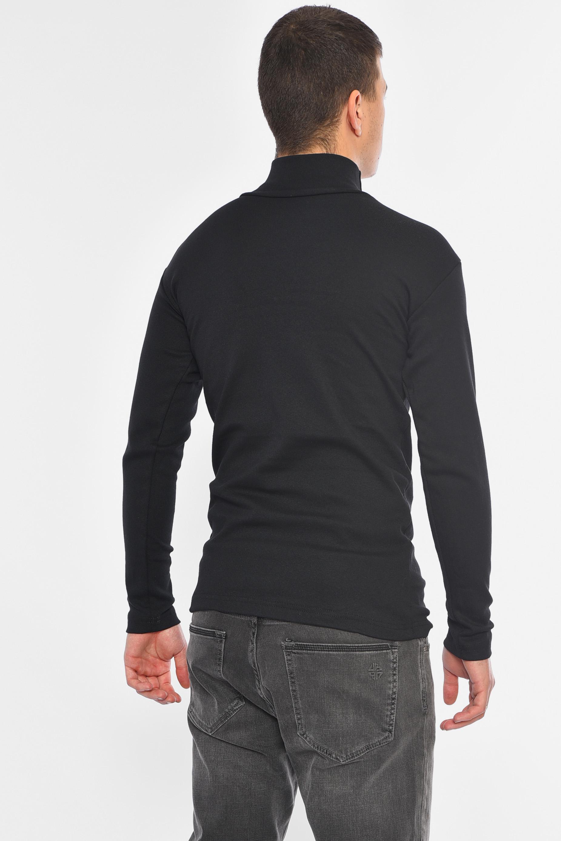 Гольф чоловічий однотонний на флісі S Чорний (194210) - фото 3