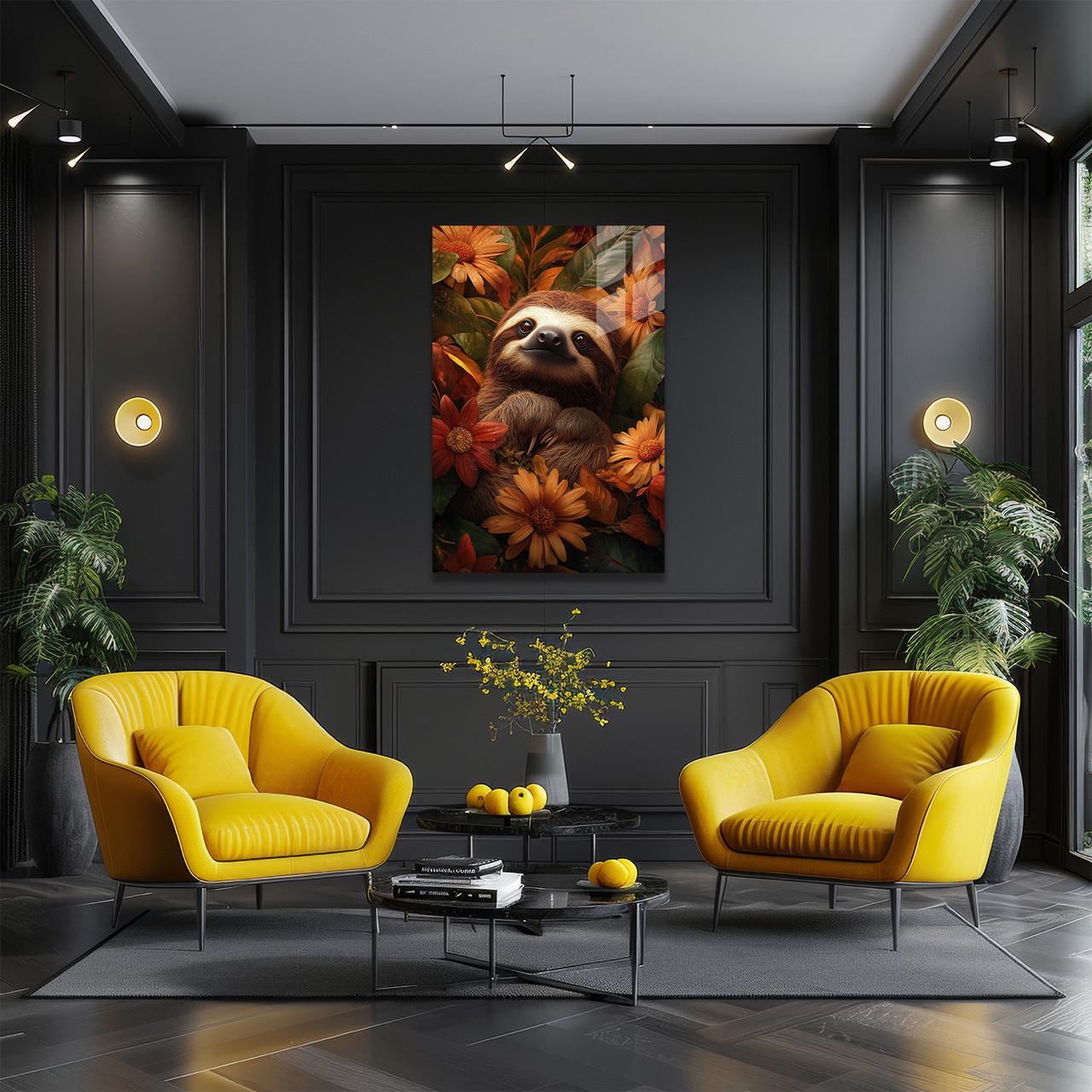 Картина на склі NovellaPrint Щасливий Лінивець 60х90 см (469.3)