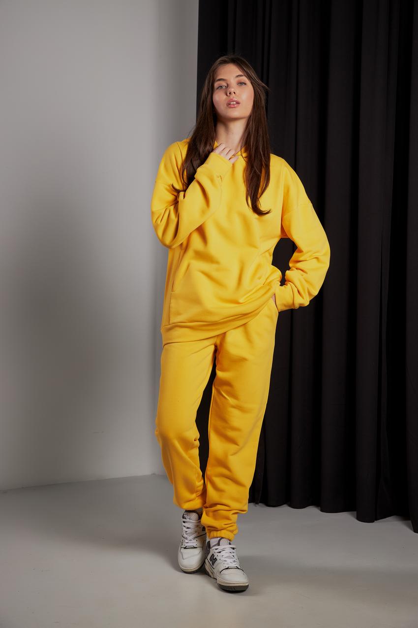 Прогулочный костюм с худи и джоггерами М124 XXL Желтый (529-1-64)