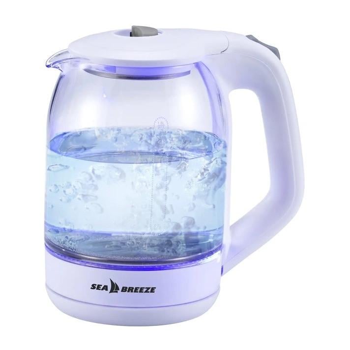 Электрочайник стеклянный SeaBreeze SB-015 1,8 л White (iz14388)