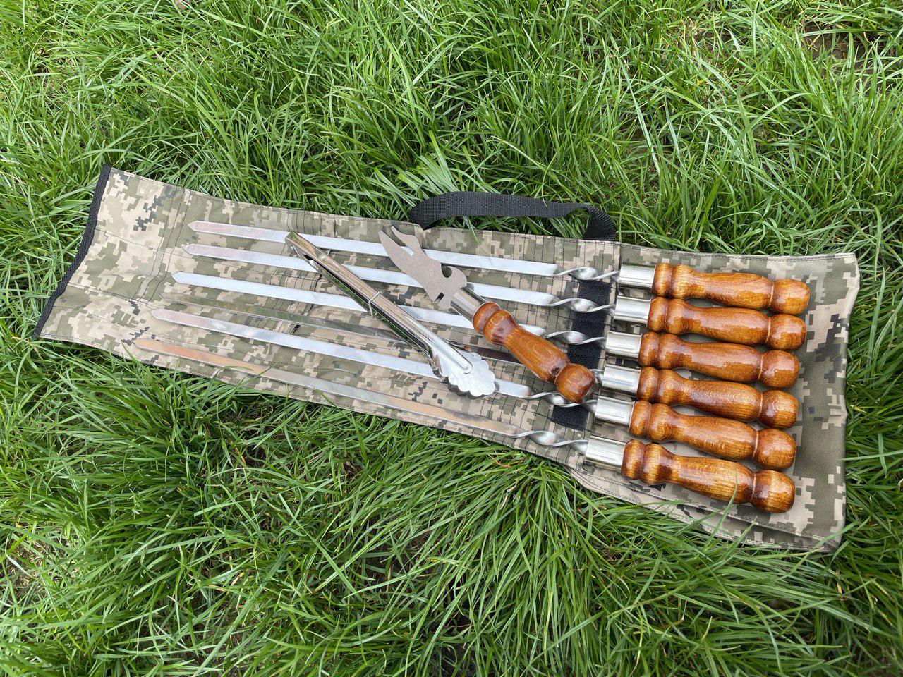 Набор шампуров Profi 4 ручная работа в чехле