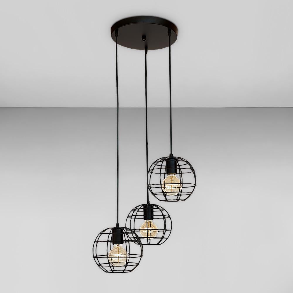 Люстра підвісна лофт Light House LS-18595F-3 BK 300 Чорний