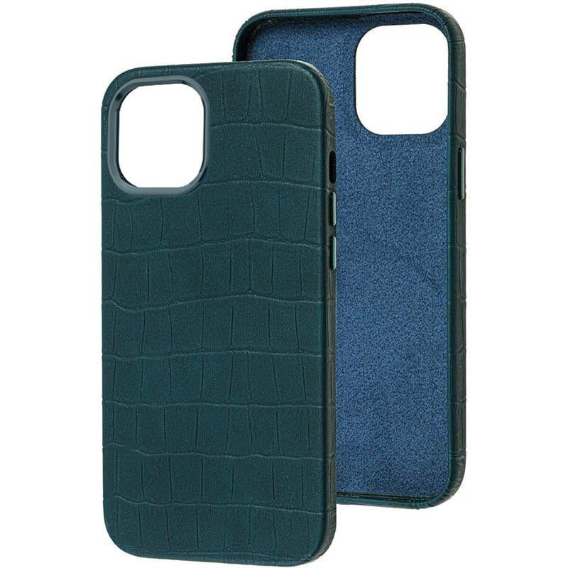 Протиударний шкіряний Чохол Epik Croco Leather для Apple iPhone 14 Plus (6.7") Green