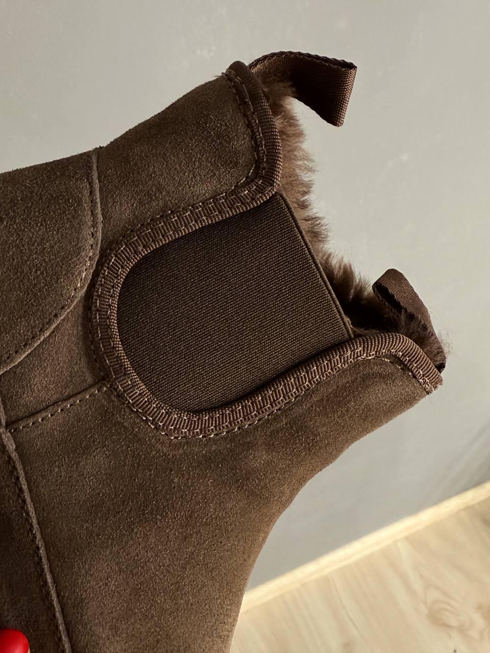 Ботинки женские Hengji 002-7 замшевые на меху высокие р. 38 Коричневый (5428) - фото 7