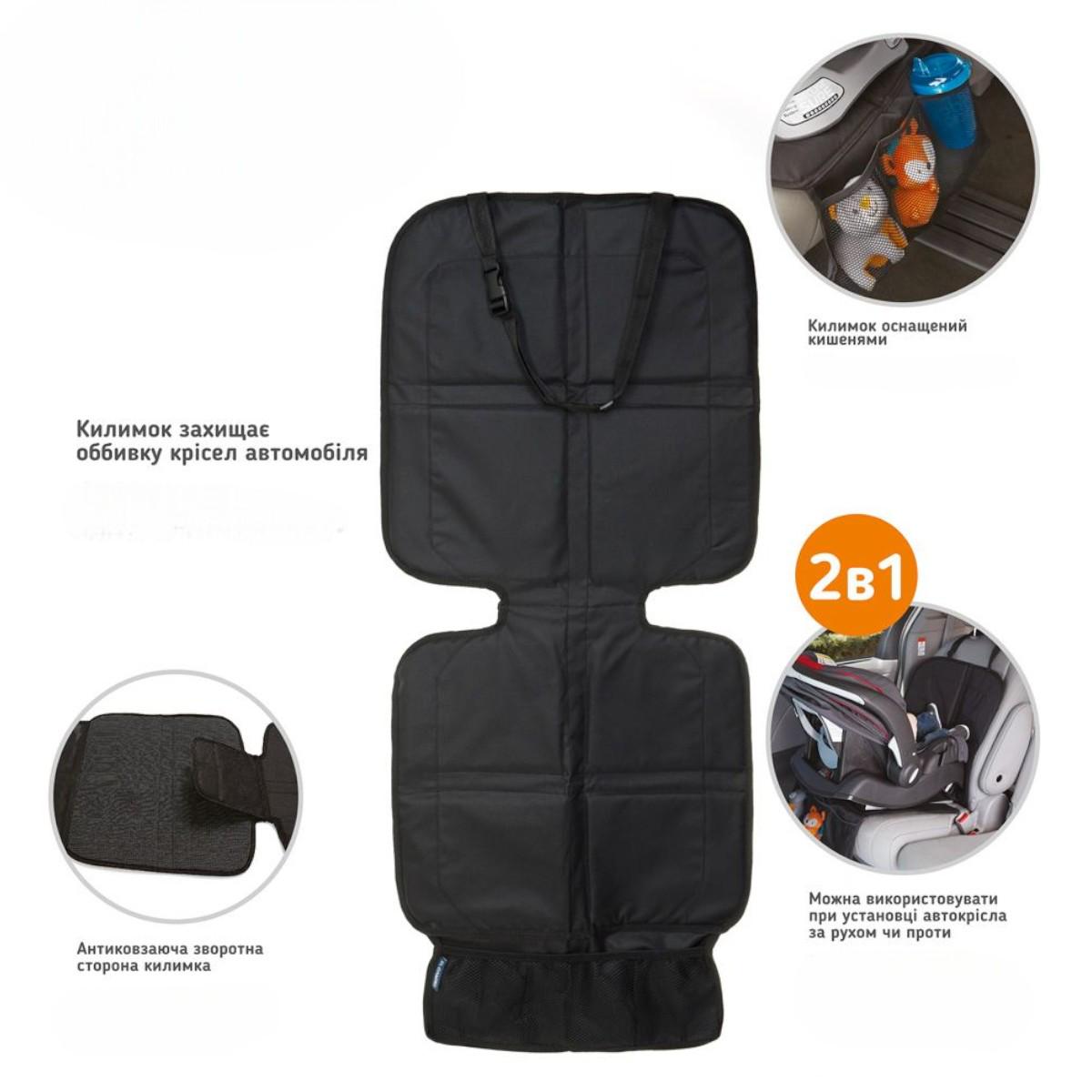 Килимок під автокрісло захисний El Camino 3 кишені сітка Чорний (1072) - фото 3 Килимок під автокрісло захисний El Camino 3 кишені сітка Чорний (1072) - фото 3