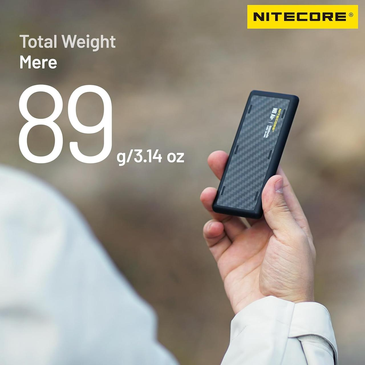 Павербанк Nitecore NB AIR 5000mAh з карбоновим корпусом і захистом IPX7 QC/PD 3.0 (001072) - фото 2