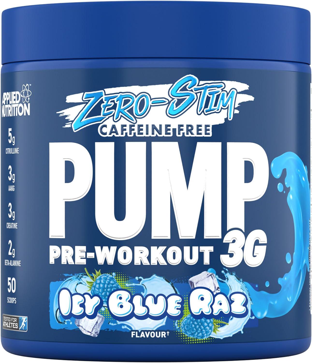Предтренировочный комплекс Applied Nutrition Pump Pre Workout Zero Stim ICY Blue Raz 375 г