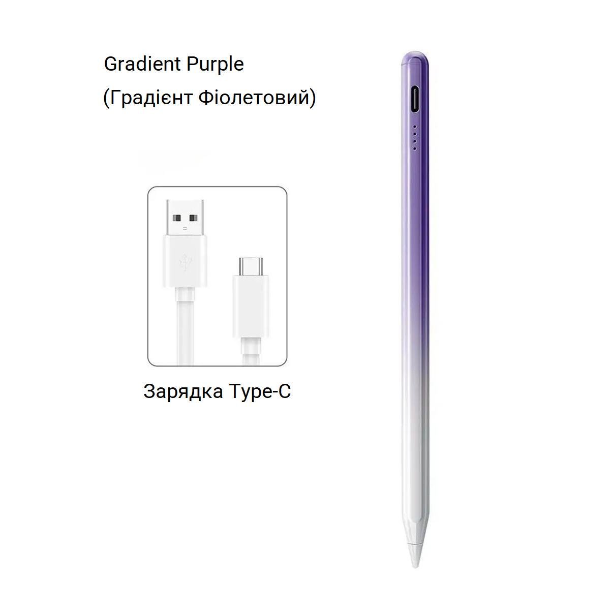Стилус для планшета телефона iOS/Android iPhone/Xiaomi/Samsung/Huawei iPad/Honor Pad/2 наконечники/перчатка Gradient Purple (181019+2) - фото 11