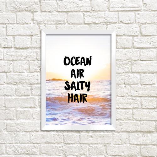 Постер в рамці Ocean air salty hair 21х30 см A4 (WMT4_EX007)