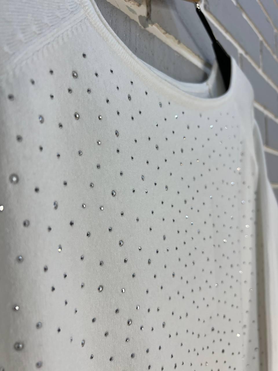 Джемпер жіночий ACCORDDREAM 9067 тонкий светр розсип камінців OS Білий (959) - фото 4 Джемпер жіночий ACCORDDREAM 9067 тонкий светр розсип камінців OS Білий (959) - фото 4