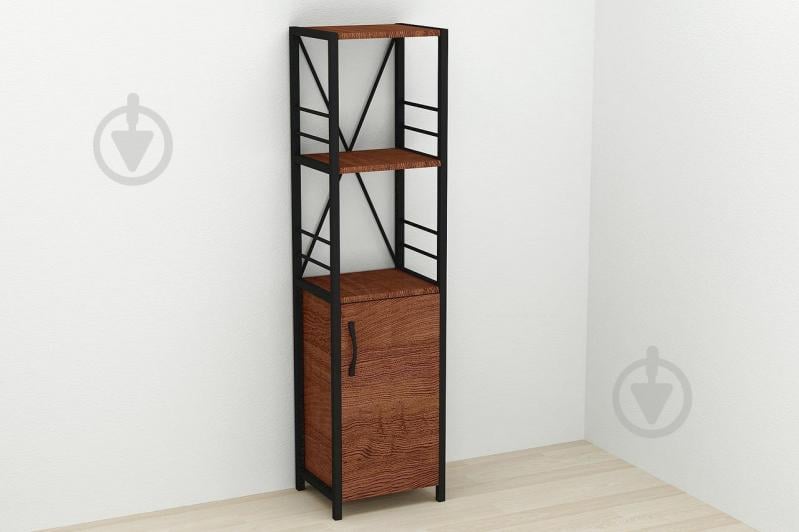 Этажерка 3/34 Ferrum-decor Серии Конект с тумбой  144x34x28 Черный ДСП Венге (FD1002)