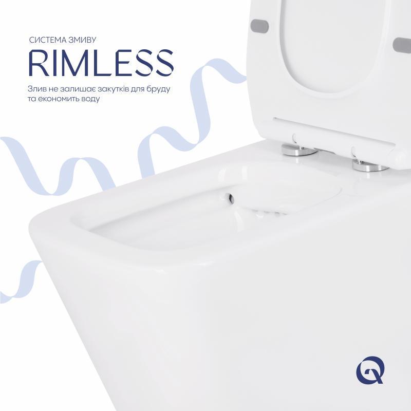Компакт Qtap Crow безобедочный с сиденьем Soft-close QT05222170W (2622383666) - фото 6 Компакт Qtap Crow безобедочный с сиденьем Soft-close QT05222170W (2622383666) - фото 6