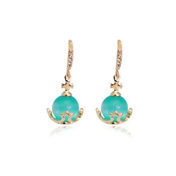 Сережки з кристалами Сваровські Italina 86476b Бірюзовий