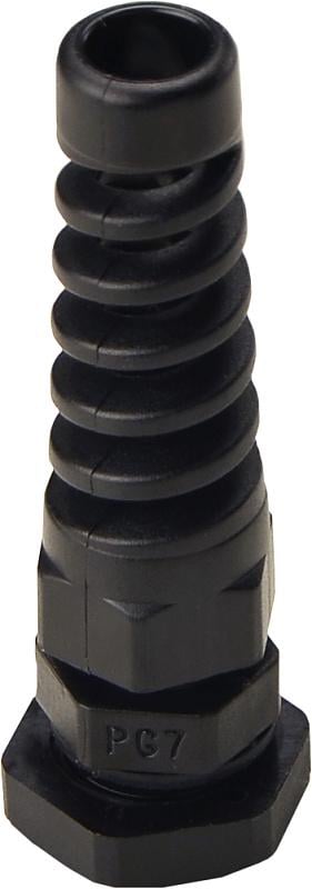 Ввод кабельный гибкий АСКО PGS7 IP68 полиамид для отверстий 12,1 мм кабель max Ø6 мм для шкафов Черный (A0150050052)