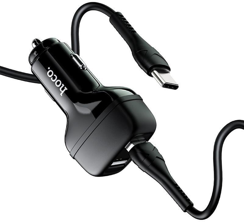 Пристрій зарядний автомобільний Hoco Z36 2 USB 2,4A кабель Type-C (18180) Пристрій зарядний автомобільний Hoco Z36 2 USB 2,4A кабель Type-C (18180)
