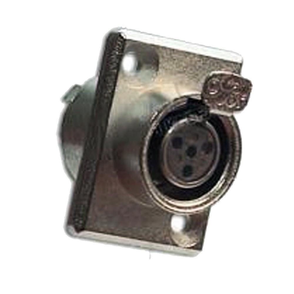 Роз'єм mini XLR 4-контактний панельний фланець 2-отв. гнездо New Tide - фото 3 Роз'єм mini XLR 4-контактний панельний фланець 2-отв. гнездо New Tide - фото 3