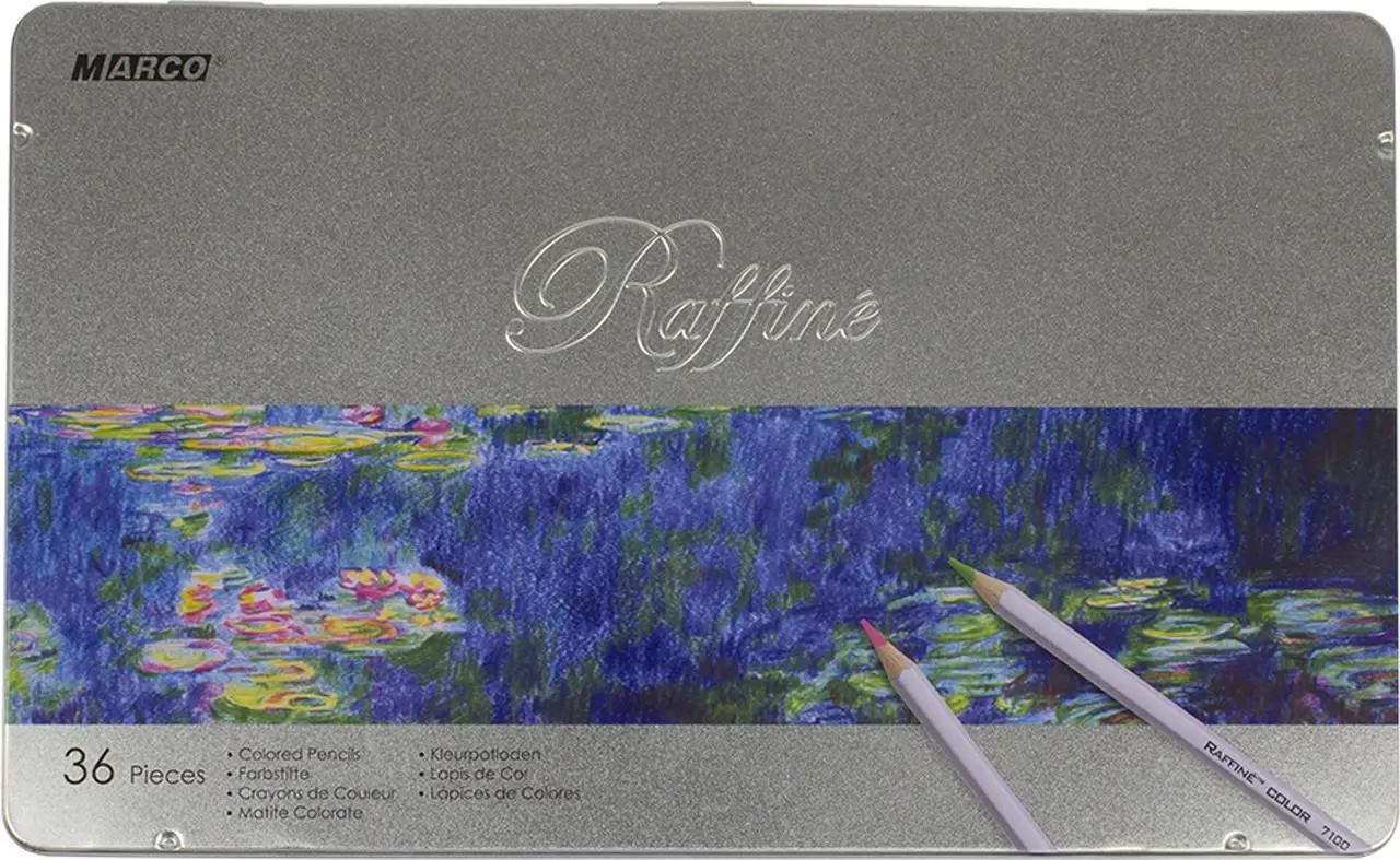 Карандаши цветные Raffine 36 цветов в металлическом кейсе