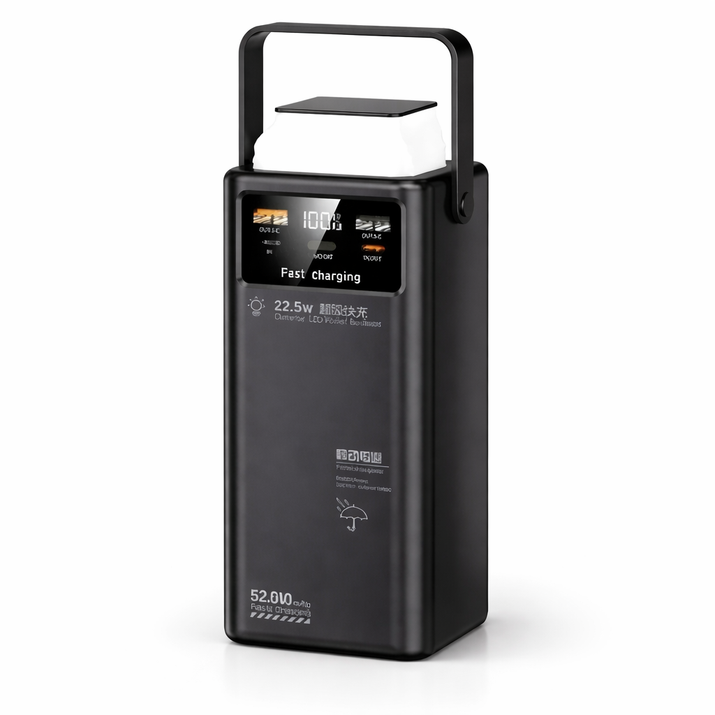 Повербанк QC 3.0 с LCD-дисплеем фонариком Type-C Micro-USB Lightning 50000 mAh 22,5W Черный Повербанк QC 3.0 с LCD-дисплеем фонариком Type-C Micro-USB Lightning 50000 mAh 22,5W Черный