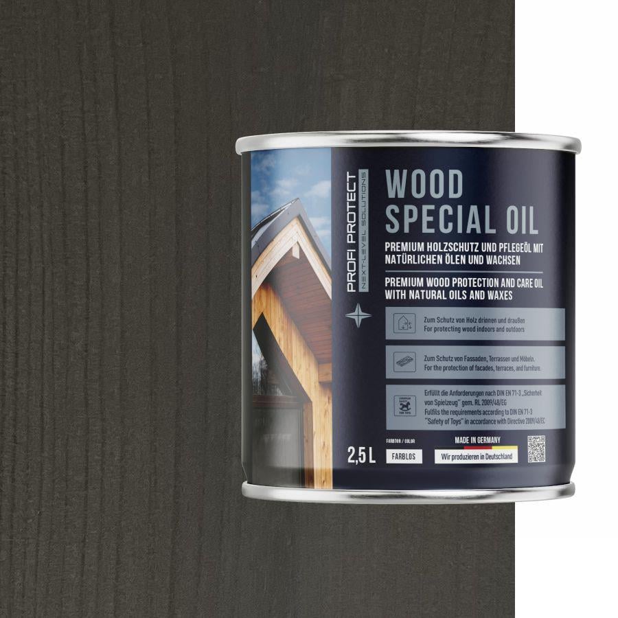 Лазурь на основе пчелиного воска и льняного масла ProfiProtect Wood Special Oil 2,5 л Umbra/Grau (22559726) - фото 1