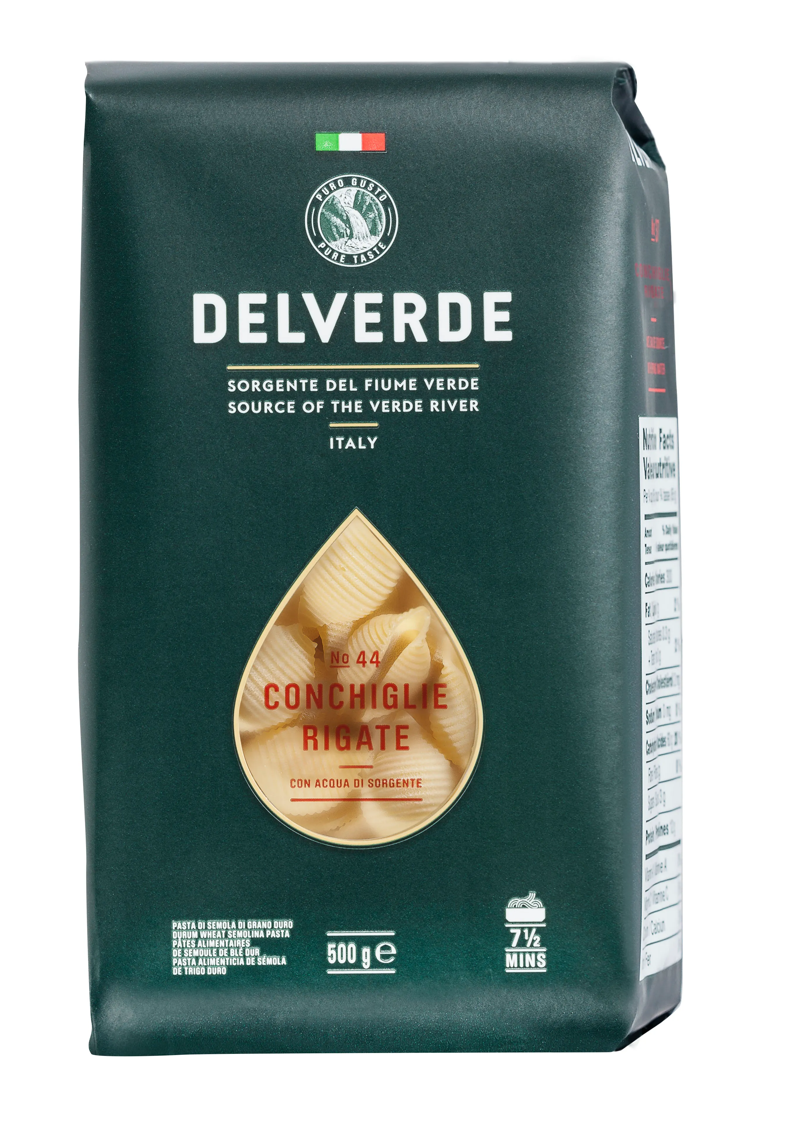 Макароны Delverde Conchiglie Rigate №44 500 г