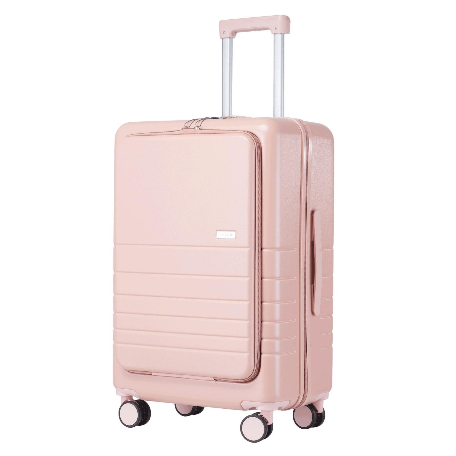 Валіза SEMI LINE 24" T5965-3 ABS з USB-зарядкою та відділенням для ноутбука ручна поклажа Бежевий